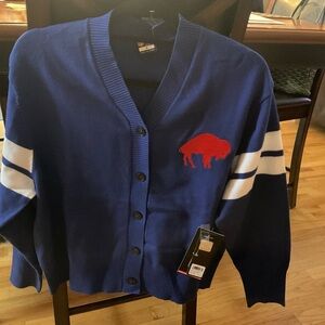 Buffalo Bills Blue Cardigan with Red Accent